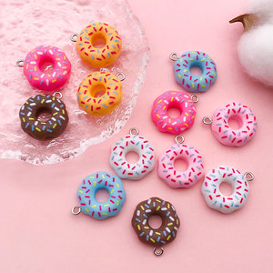 Breloques en résine en forme de donut pour la fabrication de bijoux, boucles d'oreilles, colliers, accessoires de porte-clés faits main, colgantes - Product Image 3