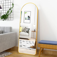 Miroir mural anti-explosion en verre encadré en alliage d'aluminium fait main, couleur personnalisée, pour la maison, l'hôtel, les magasins de vêtements