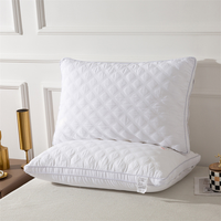 Oreiller Ergonomique pour le Cou de l'Hôtel, Vente Directe d'Usine, Rembourrage Doux en Polyester, Coton Blanc Uni, Rectangulaire, avec Taies d'Oreiller Lavables