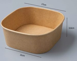 Caja de Comida Desechable de Papel Kraft Grueso AA, Diseño Cuadrado Ligero, Resistente al Aceite y al Agua, para Llevar, Ensaladas, Bento, con Tapa para Restaurante - Product Image 5