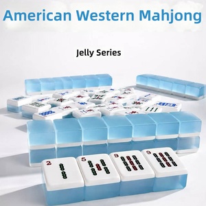 Set di Mahjong in Acrilico di Lusso Rosa, Viola, Verde e Blu con Numeri e Lettere, Fatto a Mano per Uso Domestico, Personalizzabile - Product Image 1