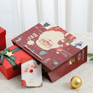 New Cute Santa Elk Agricultural Use Tote <b>Bag</b> Paper <b>Bag</b> Thickened Cross Version <b>Christmas</b> Holiday <b>Gift</b> <b>Bag</b> Red and Green Touch - Product Image 4