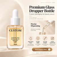 Flacon compte-gouttes carré en verre plat 30 ml, couleur personnalisée, pour huiles essentielles, avec emballage cadeau pour les propriétaires de marques