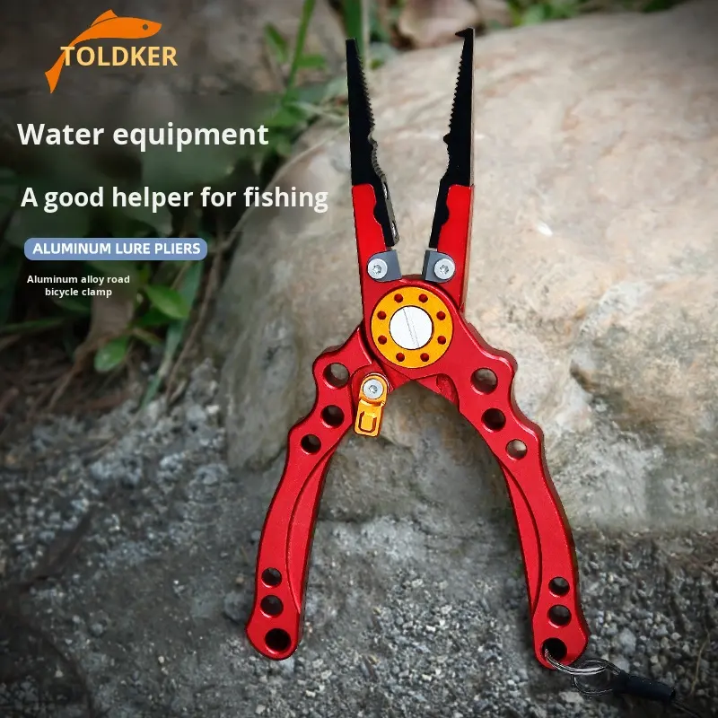Multifunctional Long Fishing Pliers Aluminum Alloy Lure Pliers New Metric System Fish Control Locking Feature Diy Grade Bulk