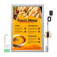 Cadre photo, cadre pour affichage de commandes de restauration, cadre publicitaire, boîte à lumière LED en alliage d'aluminium à ouverture frontale