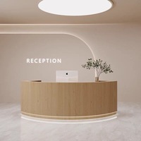 Comptoir de réception incurvé moderne en MDF, table de caisse pour hôtel, bureau, salon, magasin