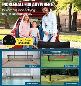 22 FT規制サイズ11 FTハーフコートサイズ2-in-1ピクルスボールネットボールコレクターホイールキャリーバッグ - Product Image 6