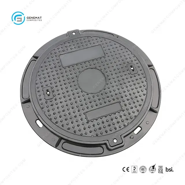 Manhole Cover dengan GRP Penyegelan Piring Manhole Cover untuk Ubin Resin Manhole Cover