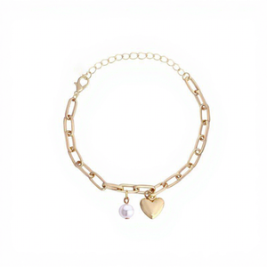 Bracelets vintage en fer électroplaqué avec perles, en forme de cœur, chiffres romains, carrés, cinq fleurs et étoiles - Product Image 5