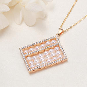 Joyería de Cobre Chapada en Oro de 14k al por Mayor, Oro Real, Accesorios de Abacus para Transmisiones en Vivo de Celebridades de Internet, Colgantes y Dijes de Perlas - Product Image 3