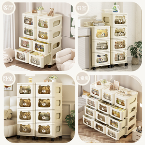 Nhựa Tủ lưu trữ ngăn kéo di động Push-Pull lưu trữ tủ Snack lưu trữ giỏ hàng - Product Image 3