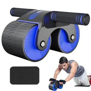 RS Ab Wheel Roller With Automatic Rebound Assistance Exercise Equipment For Core Workout Ab Train Roller Wheel With Knee Pad