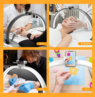 Lampe à ongles pliable avec abat-jour blanc |   Lampe LED à source lumineuse haute CRI 90 pour cils et ongles, support de bureau, lampe de lecture