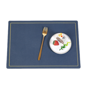 Nuevo Mantel Individual Nórdico Ecológico de Cuero PU con Borde Dorado, Impermeable, de Doble Capa, con Color y Diseño Personalizables - Product Image 5