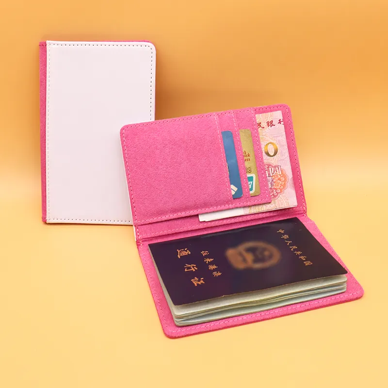 بالجملة لنا غطاء جواز سفر جلدي فاخر قابل للتخصيص التسامي فارغة حامل متعدد للبطاقات