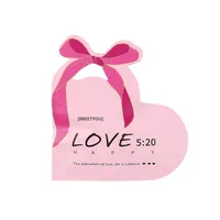 Sac d'emballage en forme de cœur pour bonbons de mariage LOVE 5:20 Texte Fermeture éclair supérieure Sac à main mignon pour la Saint-Valentin Sac cadeau pour le festival de Qixi