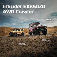 Camion RC tout-terrain RGT EX86020 Invader 1/10 4WD avec châssis en résine et métal CNC, 25KG, 4 canaux, portée <150m, éclairage LED, expert RTR, chargeur inclus