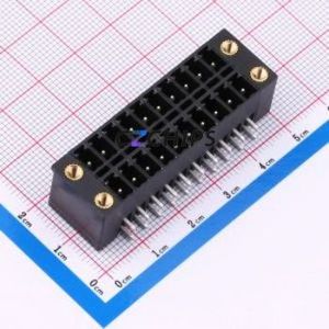 DB2ERHBM-3.81-2*10P-BK Plug-in Terminal Block Bent Lead Through Hole,P=3.81mm Board-to-Board / Socket Closed Screw Fixing 2x10P - Product Image 1