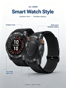 Correa de Nailon con Gancho para Reloj Inteligente Garmin <span class=keywords><strong>Fenix</strong></span> 5/Enduro 3/Epix Pro Gen Sports, Correa Trenzada de 22 mm/26 mm - Product Image 4