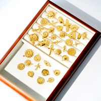 Vente en gros de breloques personnalisées pour la fabrication de bijoux pendentif à breloque en forme d'étoile de mer et de conque en acier inoxydable doré