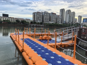HDPE <strong>Plastic</strong> Modular Floating Pontoon Boat Parking Dock <strong>T</strong> Y Shape with Aluminum Gangway Rotational <strong>Molding</strong> Model - Product Image 1