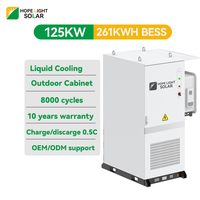 Armoire BESS extérieure refroidie par liquide de 261 kWh avec onduleur PCS de 125 kW, batterie LiFePO4, armoire de refroidissement liquide commerciale et industrielle