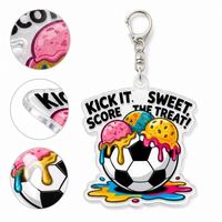 Porte-clés de football en gros, breloque en forme de friandise, cadeau pour maman de footballeuse, accessoire de but, vente en gros