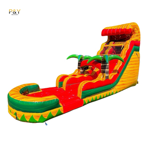 Aire de jeux commerciale à double voie pour fêtes, toboggan gonflable géant pour adultes, enfants, arrière-cour, sec et humide avec piscine - Product Image 1