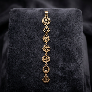 Pendentif en laiton des 7 chakras, bijou bouddhiste, alimenté par énergie, breloque pour Yoga, reiki - Product Image 1
