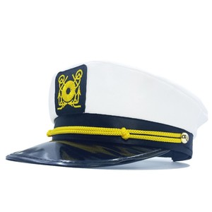 Sombrero <span class=keywords><strong>de</strong></span> Marinero <span class=keywords><strong>de</strong></span> Tela Ecológica Blanca, Forma <span class=keywords><strong>de</strong></span> Domo, con Ancla <span class=keywords><strong>de</strong></span> <span class=keywords><strong>Barco</strong></span> y Borde Enrollado, Sombrero <span class=keywords><strong>de</strong></span> Capitán para Fiestas Temáticas - Product Image 2