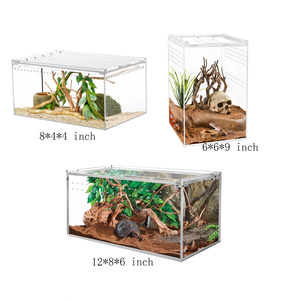 Reptile <strong>Terrarium</strong> Acrylic Enclosure Reptile Cage Breathable <strong>Plastic</strong> Breeding Box for Insect Lizard Spider - Product Image 6