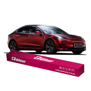 Vinilo Adhesivo para Carrocería de Automóvil, Color Rojo Romance, Acabado Satinado Cromado Mate, Alta Elasticidad, PET - Product Image 3