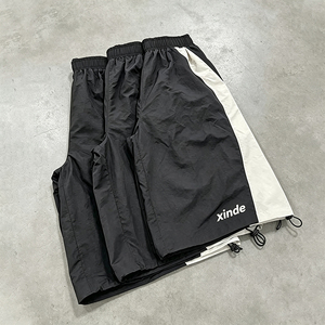 Wholesale Custom Quick Dry Nylon <strong>Shorts</strong> Men Color Block Adjustable Toggle Hem Prin Streetwear Casual <strong>Track</strong> <strong>Shorts</strong> Manufacturer - Product Image 1