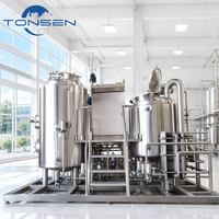 Système de brasserie automatique complet Tonsen, cuve de fermentation à double enveloppe SUS304, équipement de brassage clé en main, certifié CE PED.