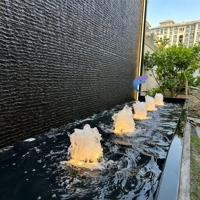 Fontaine murale en pierre d'ardoise personnalisée, cascade intérieure et extérieure avec LED, certifiée CE
