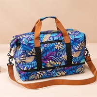 Sac de voyage unisexe Oxford 36-55L avec compartiments séparés pour articles secs et humides, compartiment à chaussures indépendant, respirant et imperméable, idéal pour le yoga et le fitness