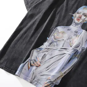 Usine directe 100% qualité coton hommes lavé T-shirt Logo personnalisé impression numérique rapide Vintage rue T-shirt pour hommes
