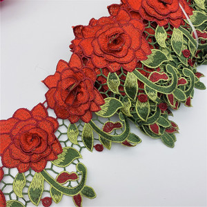 <strong>Wholesale</strong> New 3D Africa Embroidered <strong>Fabric</strong> Flowers Applique <strong>Lace</strong> Trim in Stock - Product Image 4