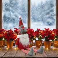 SANWEI Décoration de Noël, décoration intérieure de Noël, jouets de Noël, poupée de Père Noël, lutins, lutin de Noël mignon avec de longues jambes pliables