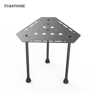 Table pliante portable d'extérieur Yuantoose en alliage d'aluminium, mini table de camping triangulaire noire pliable - Product Image 3