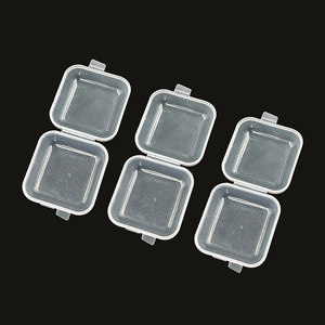Transparent Mini Plastic Box With Lid For Earplugs Jewelry Storage Rectangle Solid Color Covered Small Parts Organizer - Product Image 4