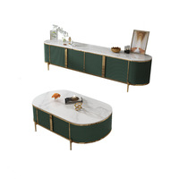 Meuble TV élégant pour salon, design moderne doré, en bois, avec plateau en marbre, pieds en acier inoxydable, rangement, convient aux téléviseurs de 65 pouces et plus