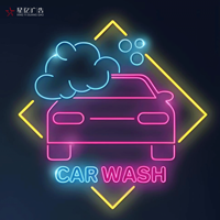 Luz LED de Neón Personalizable de un Solo Color para Decoración de Lavaderos de Autos, Uso Publicitario, Alimentación por CC 12V, Control Manual con Botón Pulsador 1
