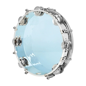 Nouveau Tambourin à main auto-accordant à double rangée de 10 pouces bleu et blanc, corps de tambour en acier inoxydable, instrument de musique - Product Image 2