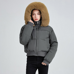 Fille chaude fourrure hiver <span class=keywords><strong>veste</strong></span> courte femmes grande taille hiver à capuche manteau femmes Style chaud <span class=keywords><strong>veste</strong></span> femmes manteau dames - Product Image 4