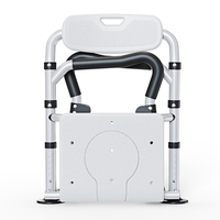 Chaise de douche pliable en aluminium légère et portable, sûre et facile à ranger, certifiée CE, antidérapante, réglable, robuste, capacité 136 kg
