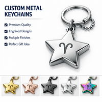 Porte-clés étoile en métal personnalisé, gravure de constellations du zodiaque, cadeau promotionnel, porte-clés en acier inoxydable, logo personnalisé, vente en gros