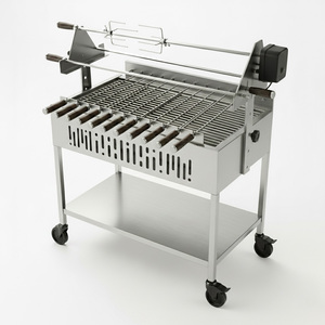Parrilla de Carbón de Acero Inoxidable Más Vendida, Parrilla Electrónica Cipriota con Carro y Rotación Automática - Product Image 2