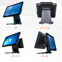 Système de point de vente tactile de 15 pouces pour ordinateur de bureau avec écran client, caisse enregistreuse, système de gestion de restaurant et facturation