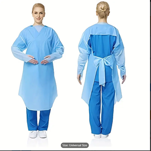 Isolement médical imperméable bleu de vêtements de protection pour la robe jetable de <span class=keywords><strong>Cpe</strong></span> d'hôpital - Product Image 2